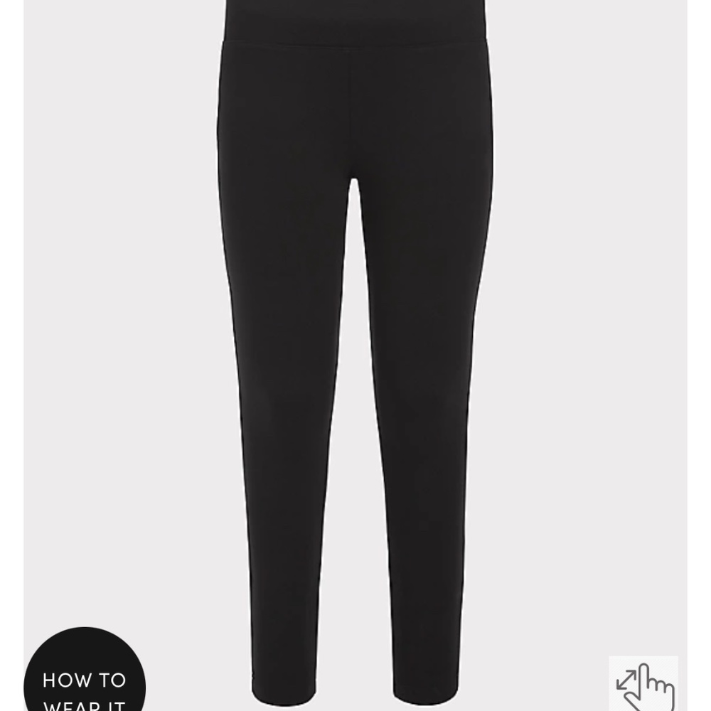 Black Ponte Luxe Pants gold ankle zip size 1x